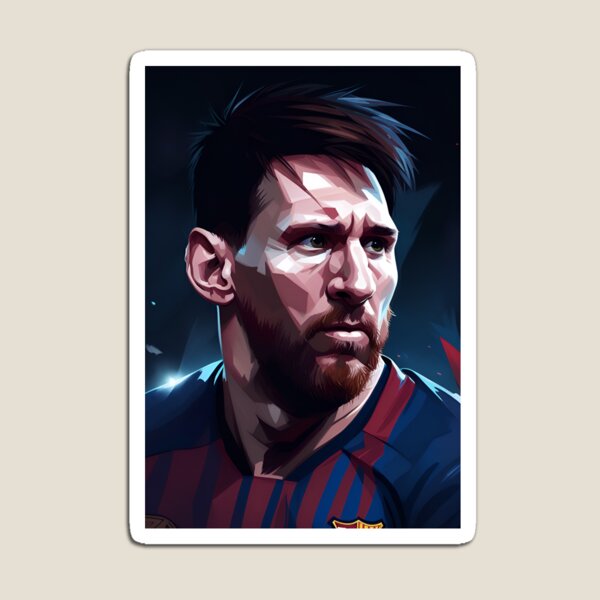 Abstract Beautiful Lionel Messi FC Barcelona Portrait Poster Fridge Mangnet