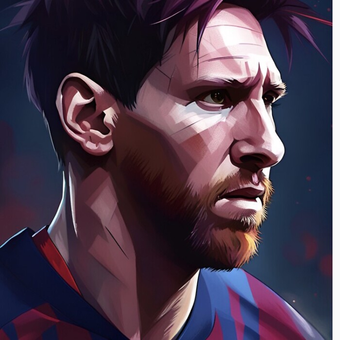 Abstract Lionel Messi FC Barcelona Portrait