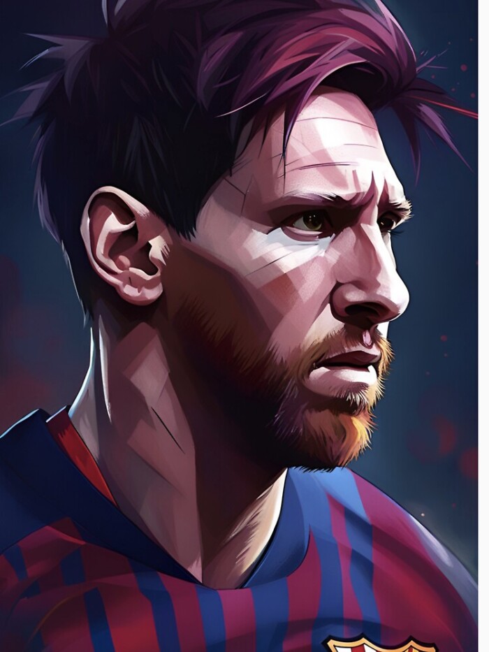 Abstract Lionel Messi FC Barcelona Portrait