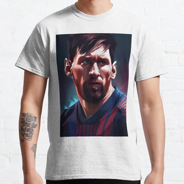 Abstract Lionel Messi FC Barcelona Portrait Poster